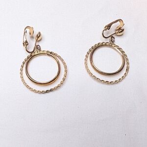 Avon Gold Tone Hoop Clip On Earrings